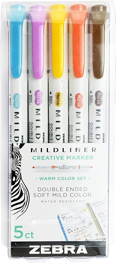 Mildliner Zebra Set 5 Colores cálidos – Bibliabonita