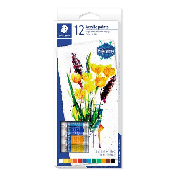 Pinturas Acrílicas Staedtler en tubo 12 colores