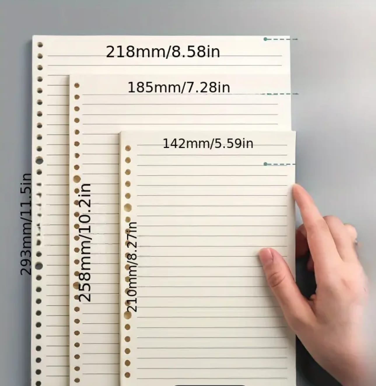 60 Hojas tamaño A4 con líneas para Carpeta / Cuaderno Infinito