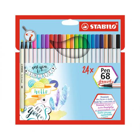 Marcadores Stabilo Pen 68 Brush De 24 Colores