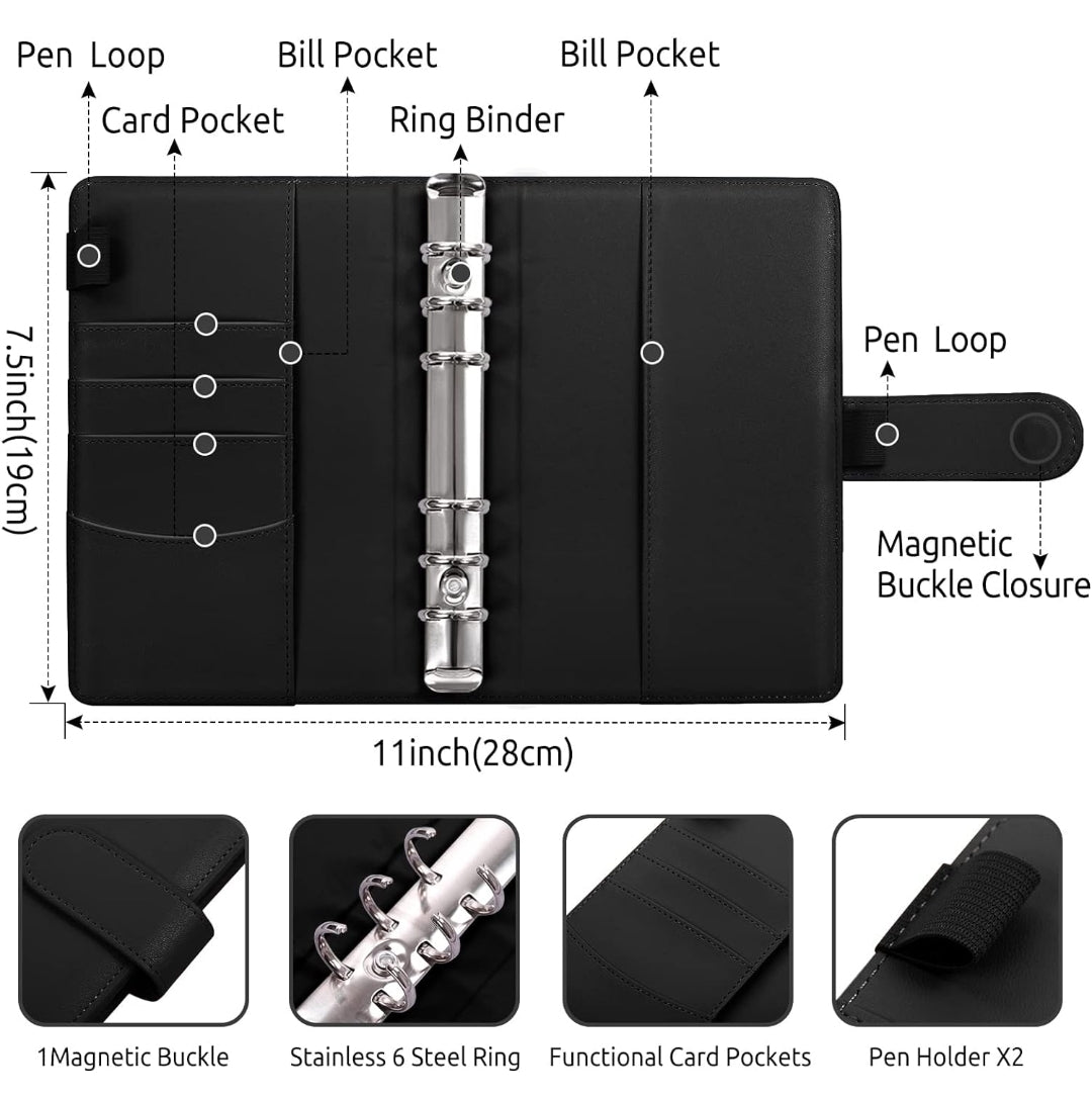 Kit de Carpeta A6 para Presupuestos Negra (6 ring binder)