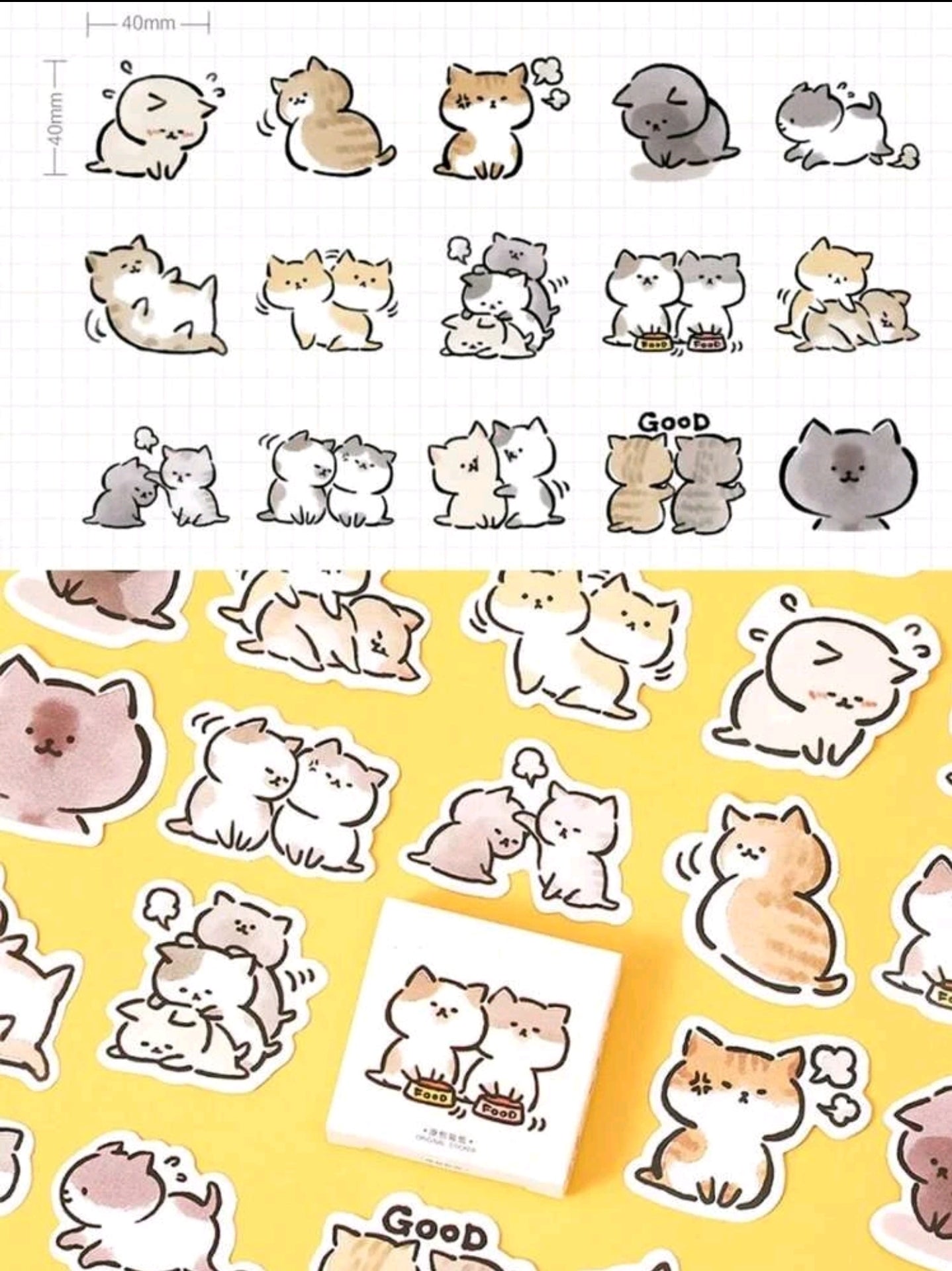 45 STICKERS DE GATITOS