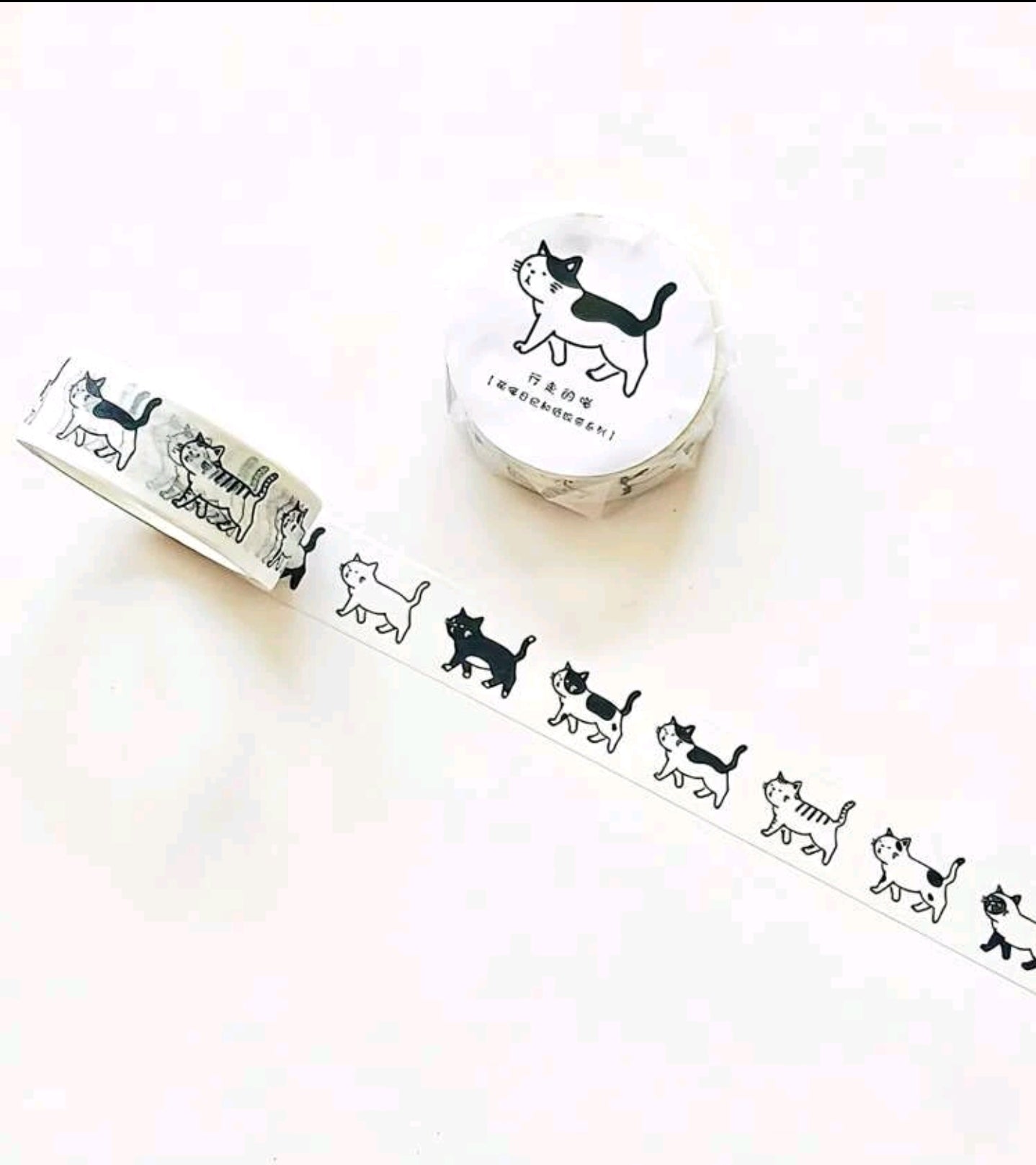 1 ROLLO DE WASHI TAPE DE GATITOS