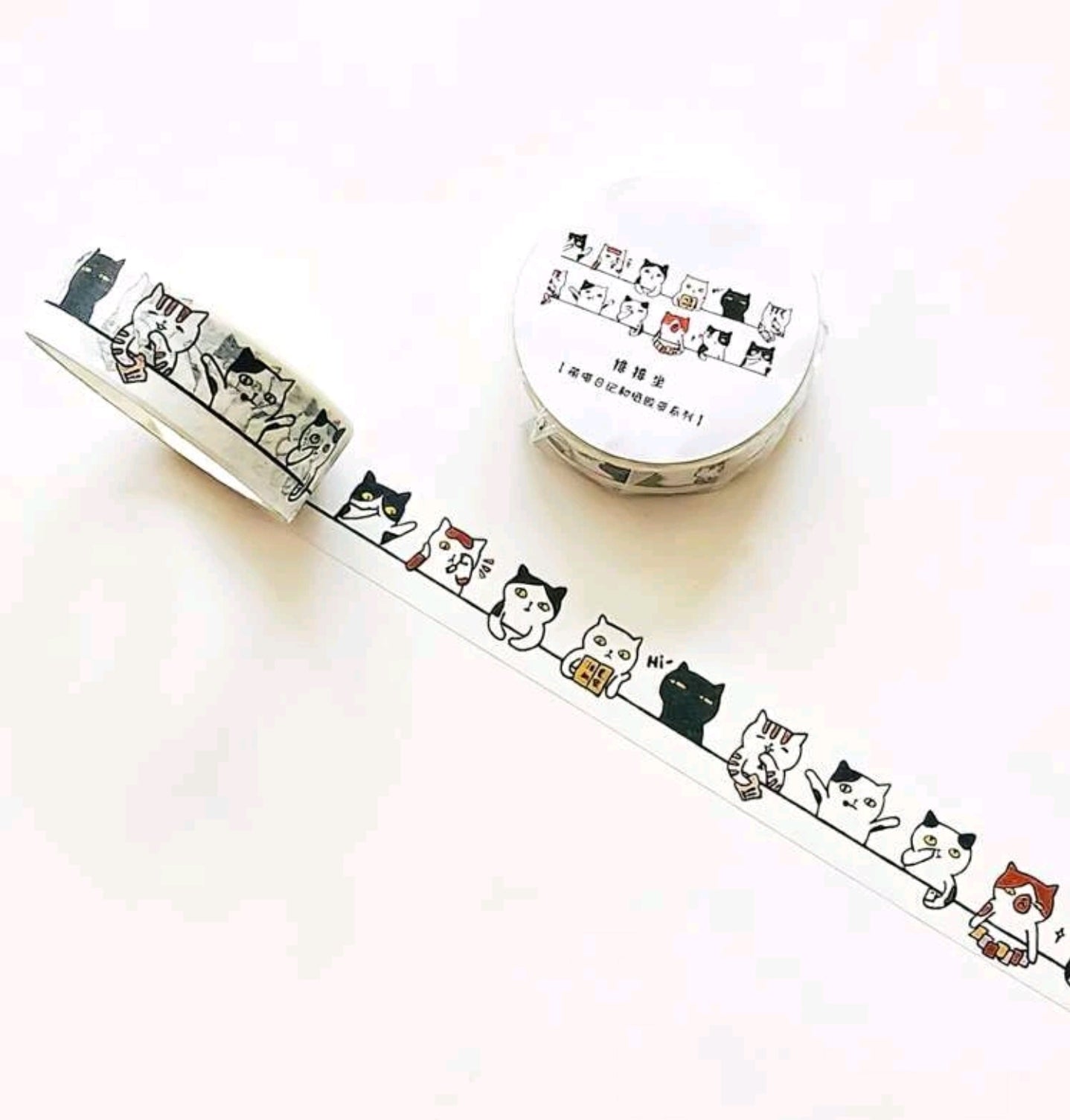 1 ROLLO DE WASHI TAPE DE GATITOS