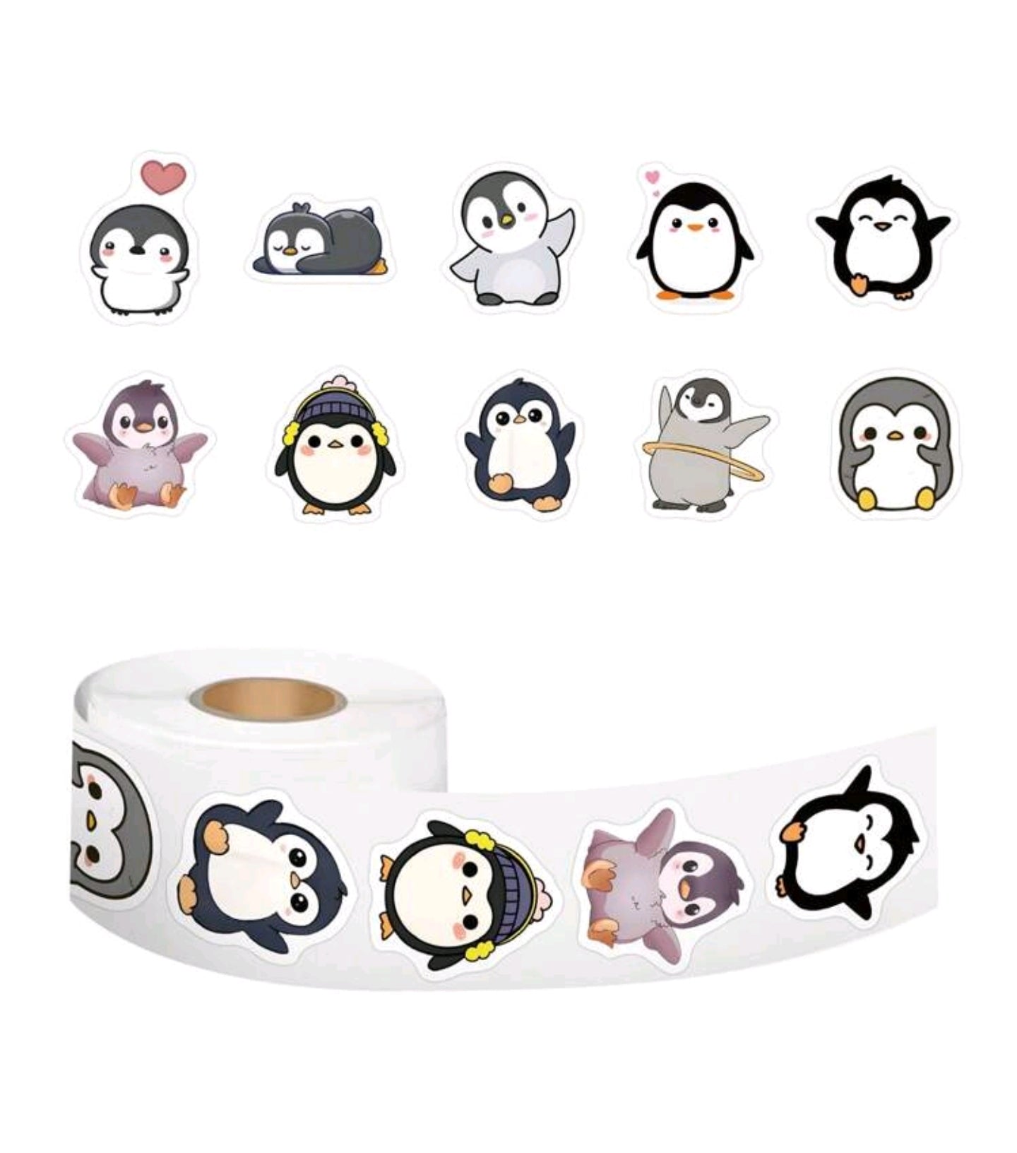 ROLLO DE 500 STICKERS DE PINGÜINOS – Moonstone-gt