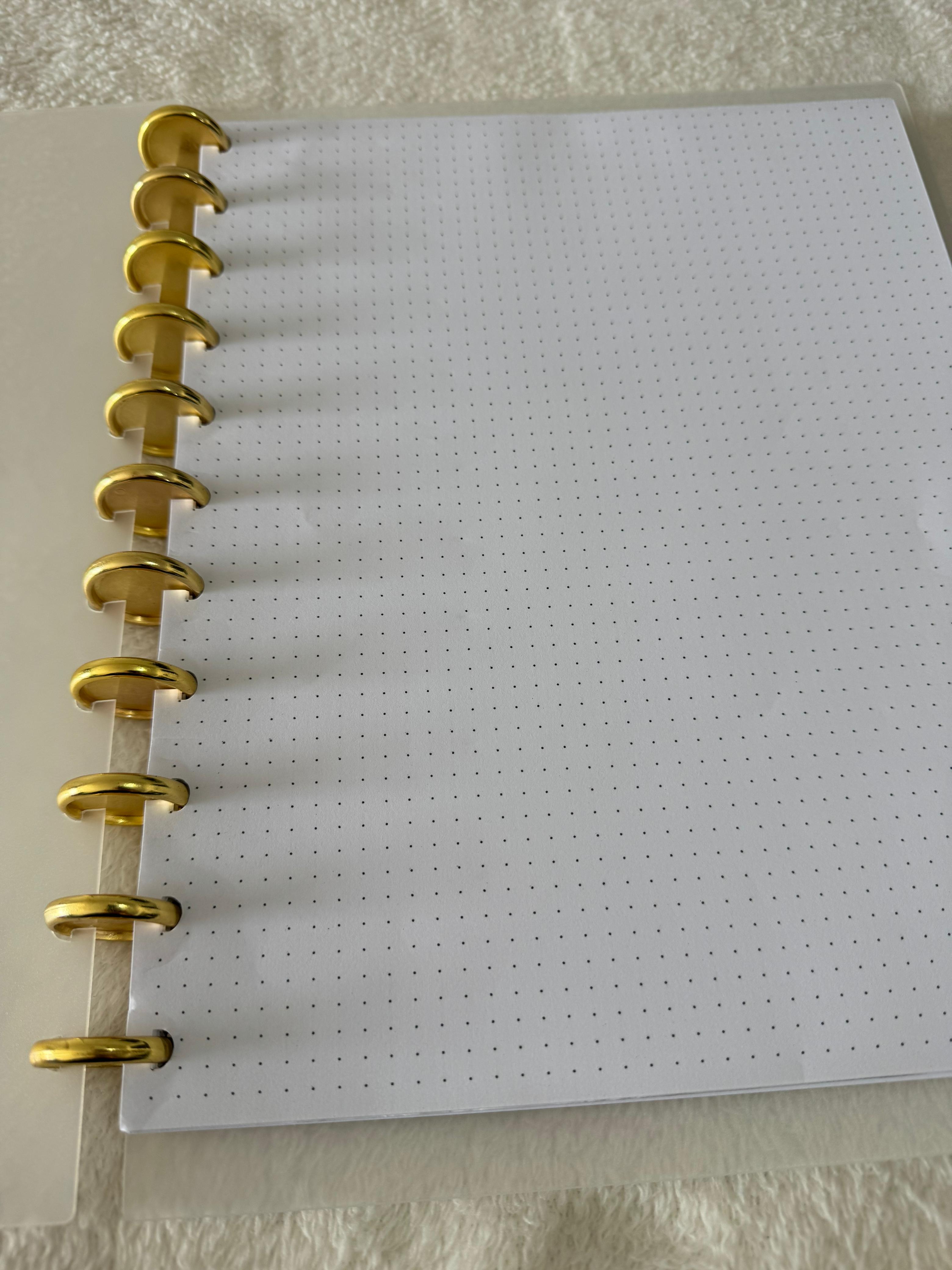 Cuaderno de discos con 90 hojas punteadas, Tamaño Carta