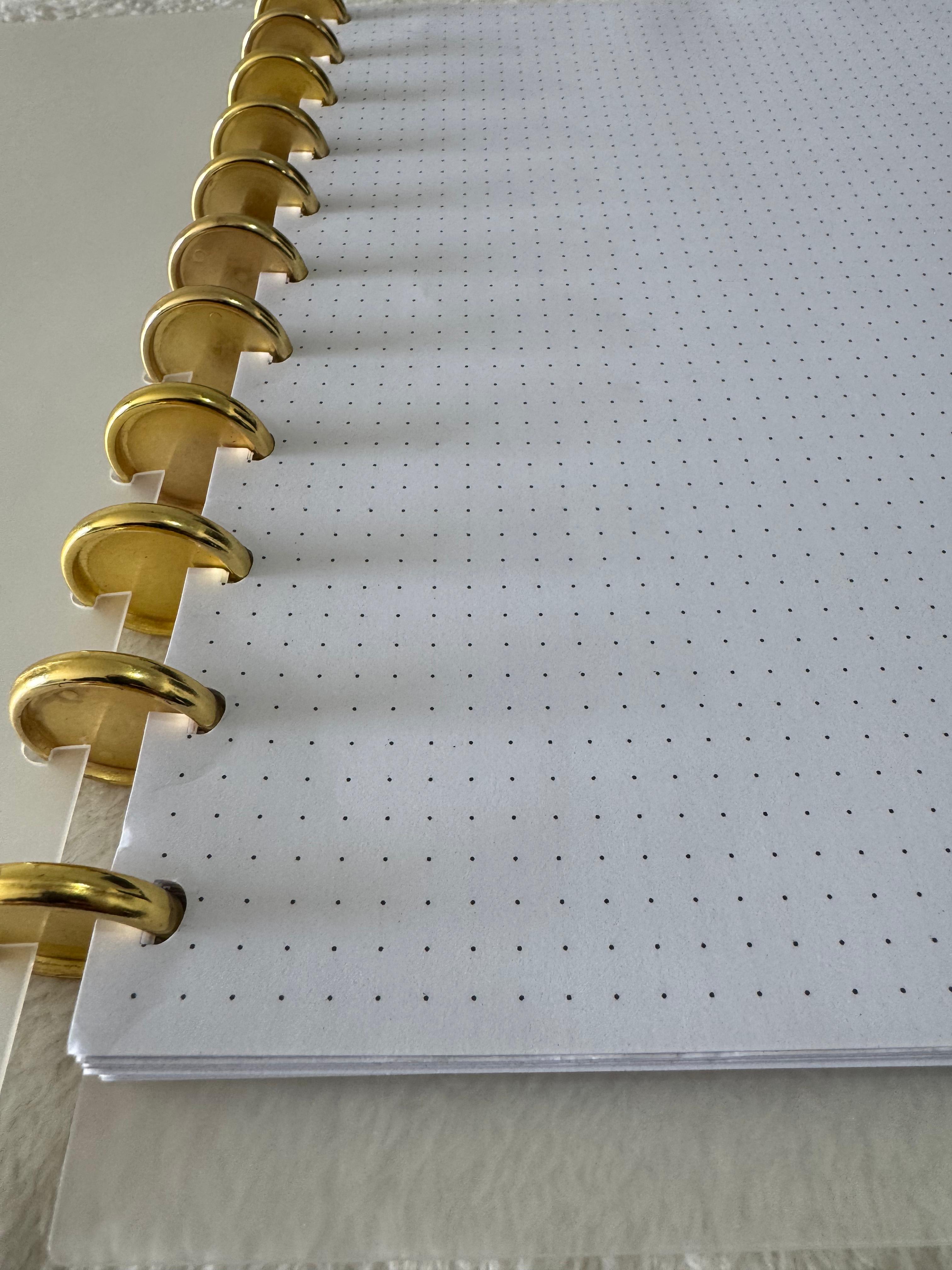 Cuaderno de discos con 90 hojas punteadas, Tamaño Carta