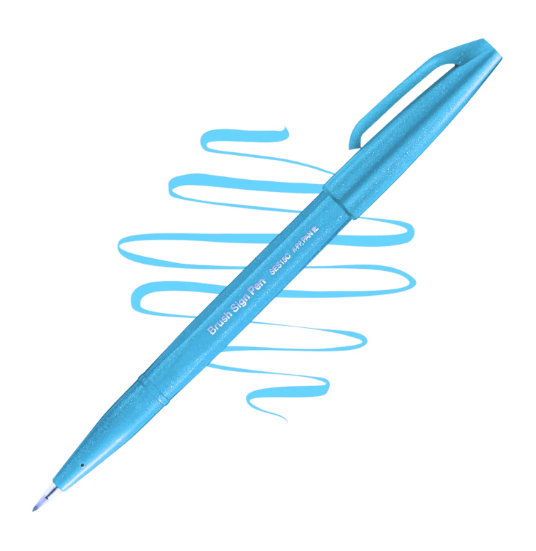 LAPICERO PENTEL BRUSH SIGN PEN, COLOR INDIVIDUAL - PUNTA PINCEL SUAVE