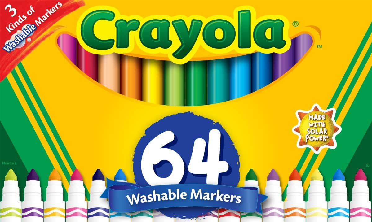 MARCADORES CRAYOLA PUNTA GRUESA 64 COLORES