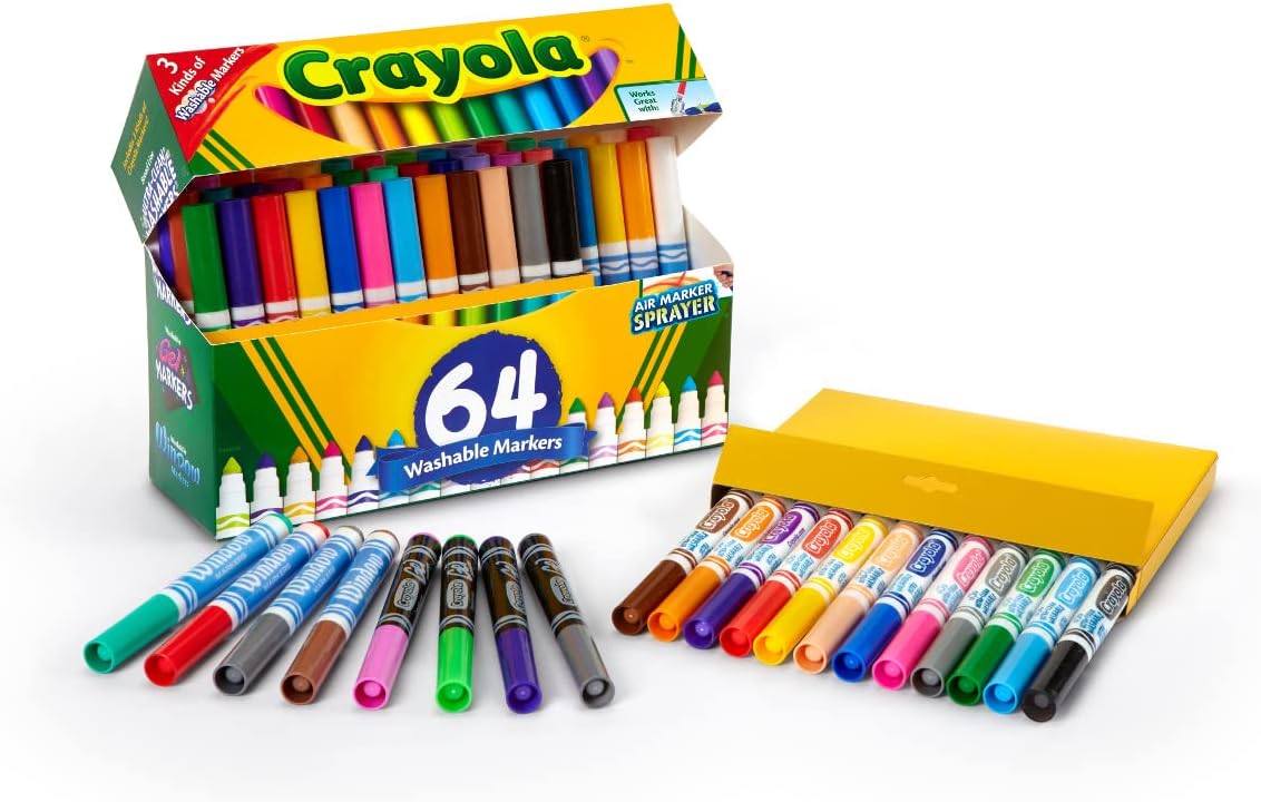 MARCADORES CRAYOLA PUNTA GRUESA 64 COLORES