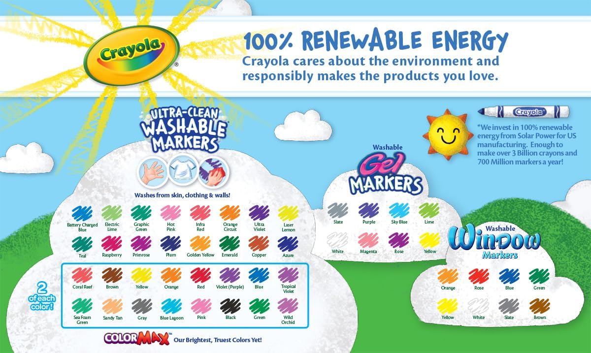 MARCADORES CRAYOLA PUNTA GRUESA 64 COLORES