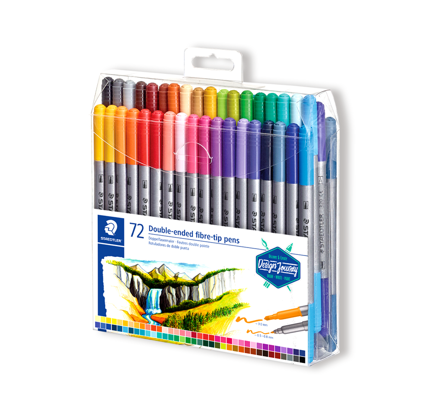 STAEDTLER MARCADORES DE 72 COLORES PUNTA CÓNICA DUAL