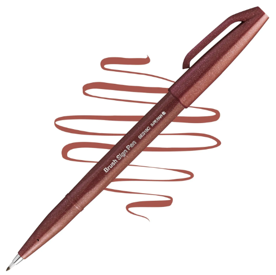LAPICERO PENTEL BRUSH SIGN PEN, COLOR INDIVIDUAL - PUNTA PINCEL SUAVE