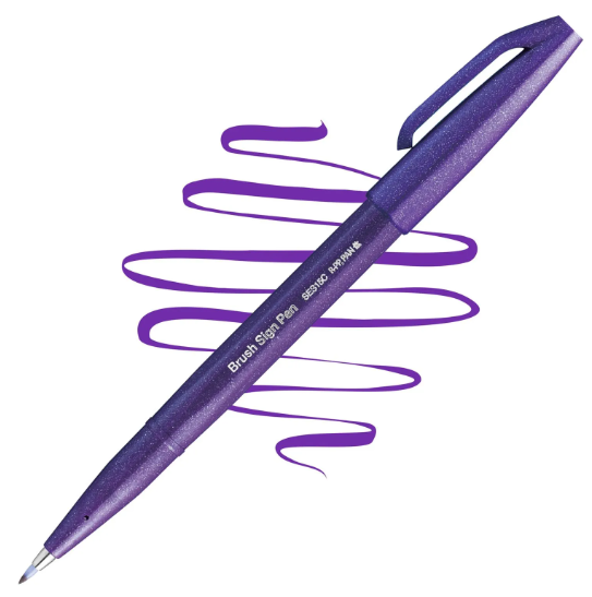 LAPICERO PENTEL BRUSH SIGN PEN, COLOR INDIVIDUAL - PUNTA PINCEL SUAVE