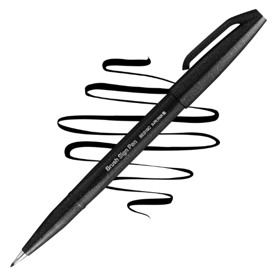 LAPICERO PENTEL BRUSH SIGN PEN, COLOR INDIVIDUAL - PUNTA PINCEL SUAVE