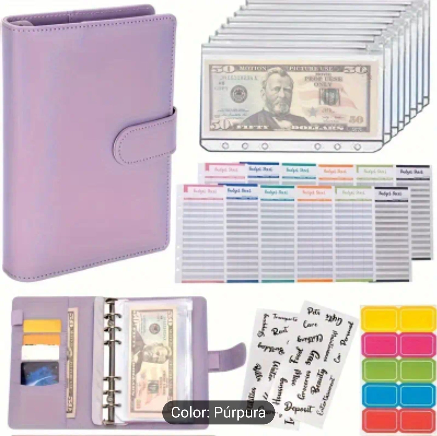 Kit de Carpeta A6 para Presupuestos Lila (6 ring binder)