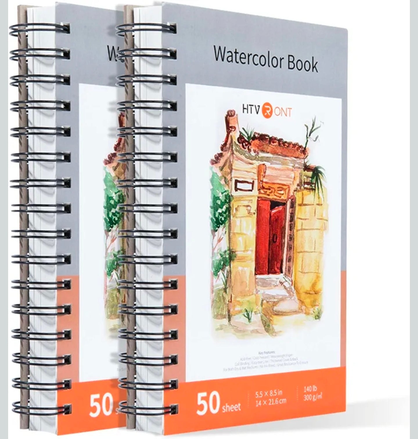 CUADERNO A5 DE PAPEL ACUARELA, 100 HOJAS DE 300 GRAMOS