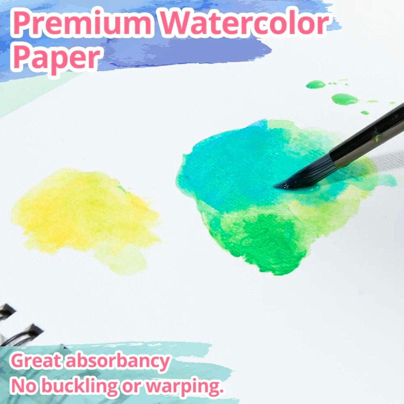 CUADERNO A5 DE PAPEL ACUARELA, 100 HOJAS DE 300 GRAMOS