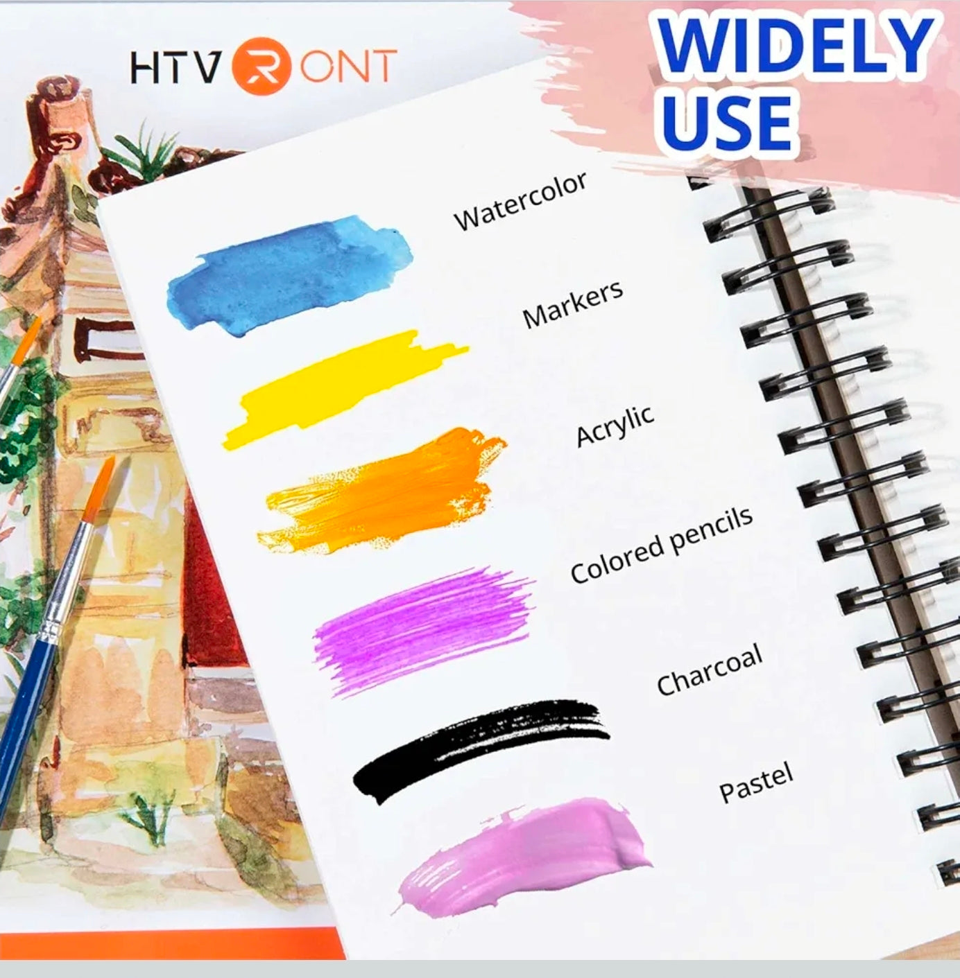 CUADERNO A5 DE PAPEL ACUARELA, 100 HOJAS DE 300 GRAMOS