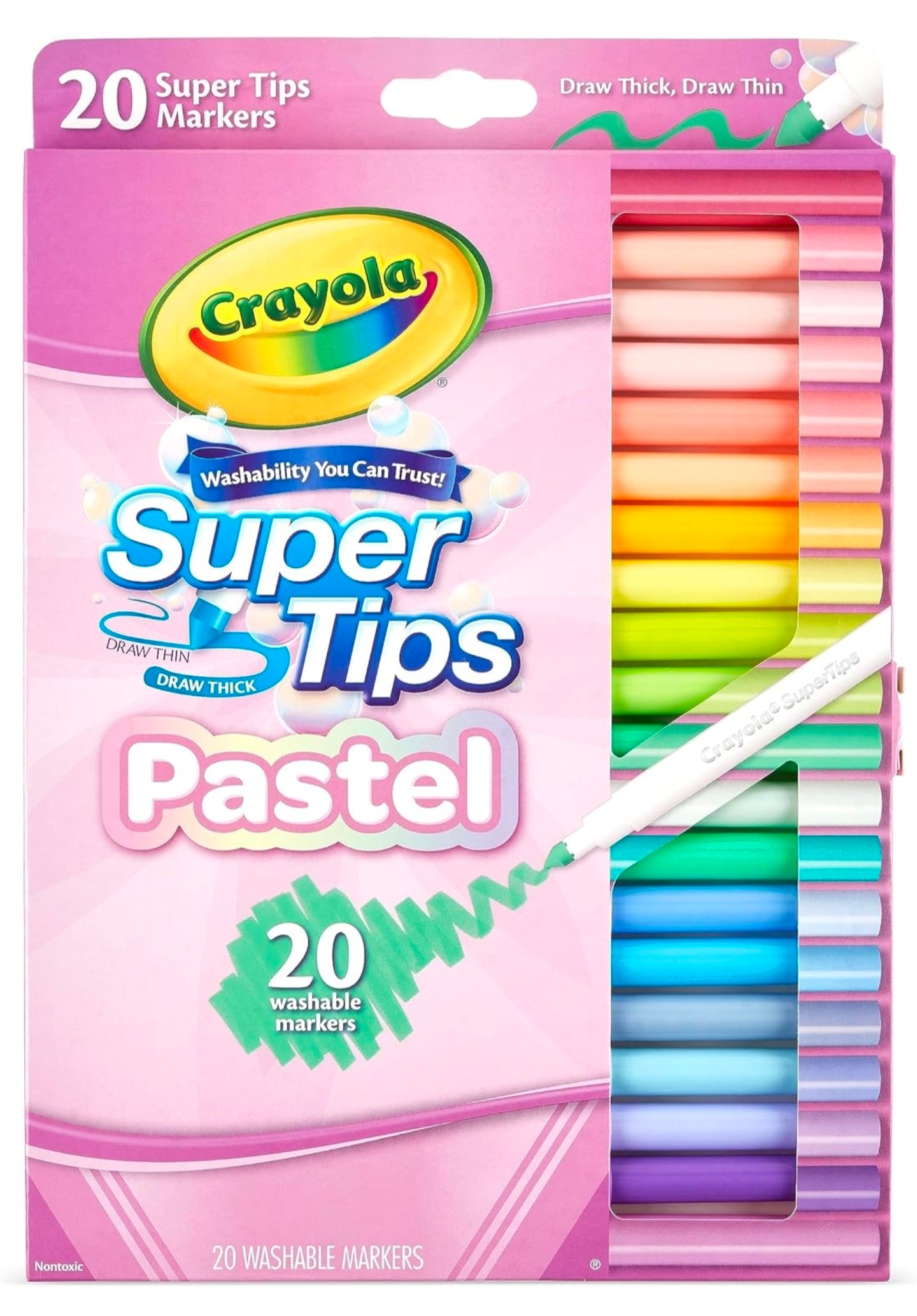 MARCADORES CRAYOLA SUPER TIPS DE 20 COLORES PASTEL