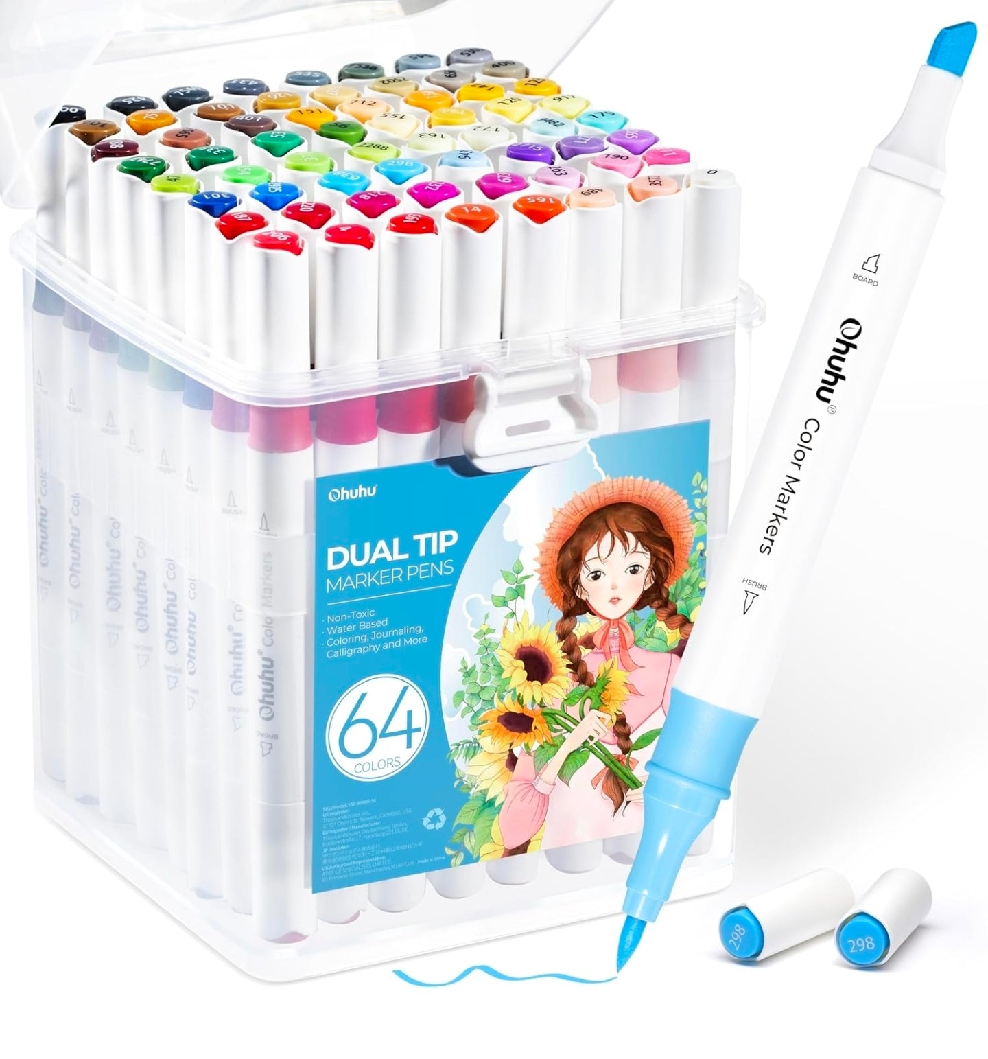 MARCADORES OHUHU PUNTA PINCEL 60 COLORES