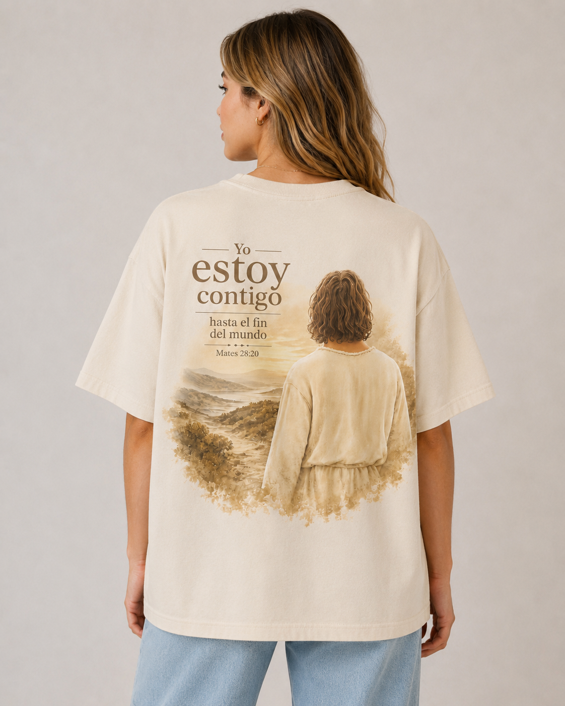T-SHIRT PLAYERA YO ESTOY CONTIGO — MATEO 28:20
