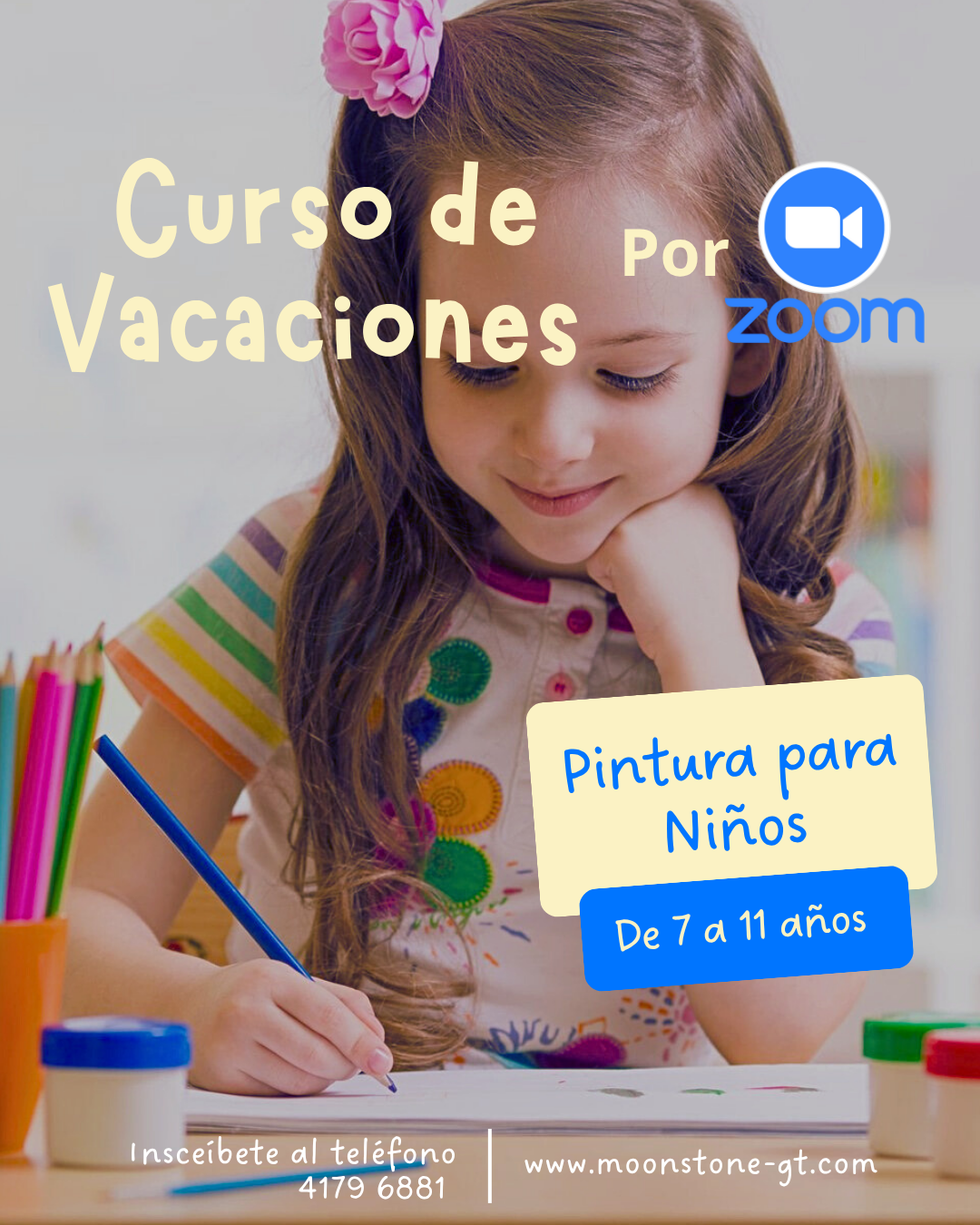 Taller Online | Curso de vacaciones por Zoom - Dibujo y Pintura para niños de 7 a 11 años