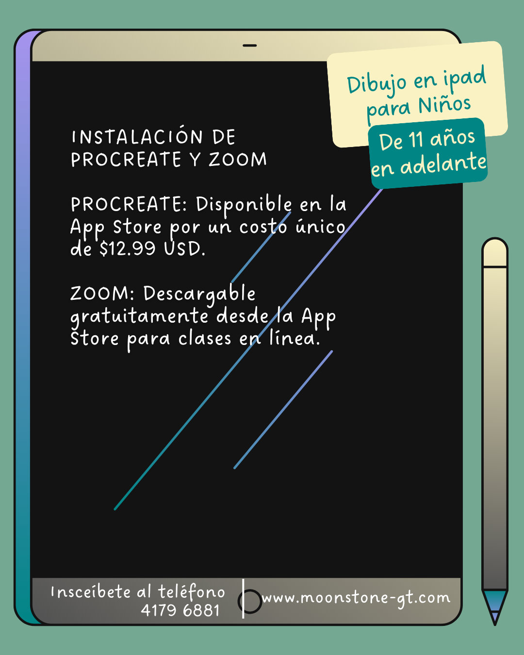 Taller Online | Curso de vacaciones por Zoom - Dibujo Digital en iPad de 11 años en adelante