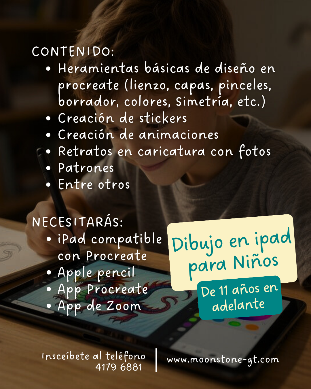 Taller Online | Curso de vacaciones por Zoom - Dibujo Digital en iPad de 11 años en adelante