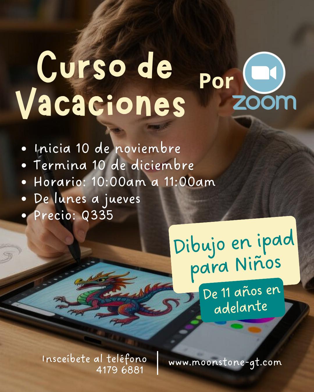 Taller Online | Curso de vacaciones por Zoom - Dibujo Digital en iPad de 11 años en adelante