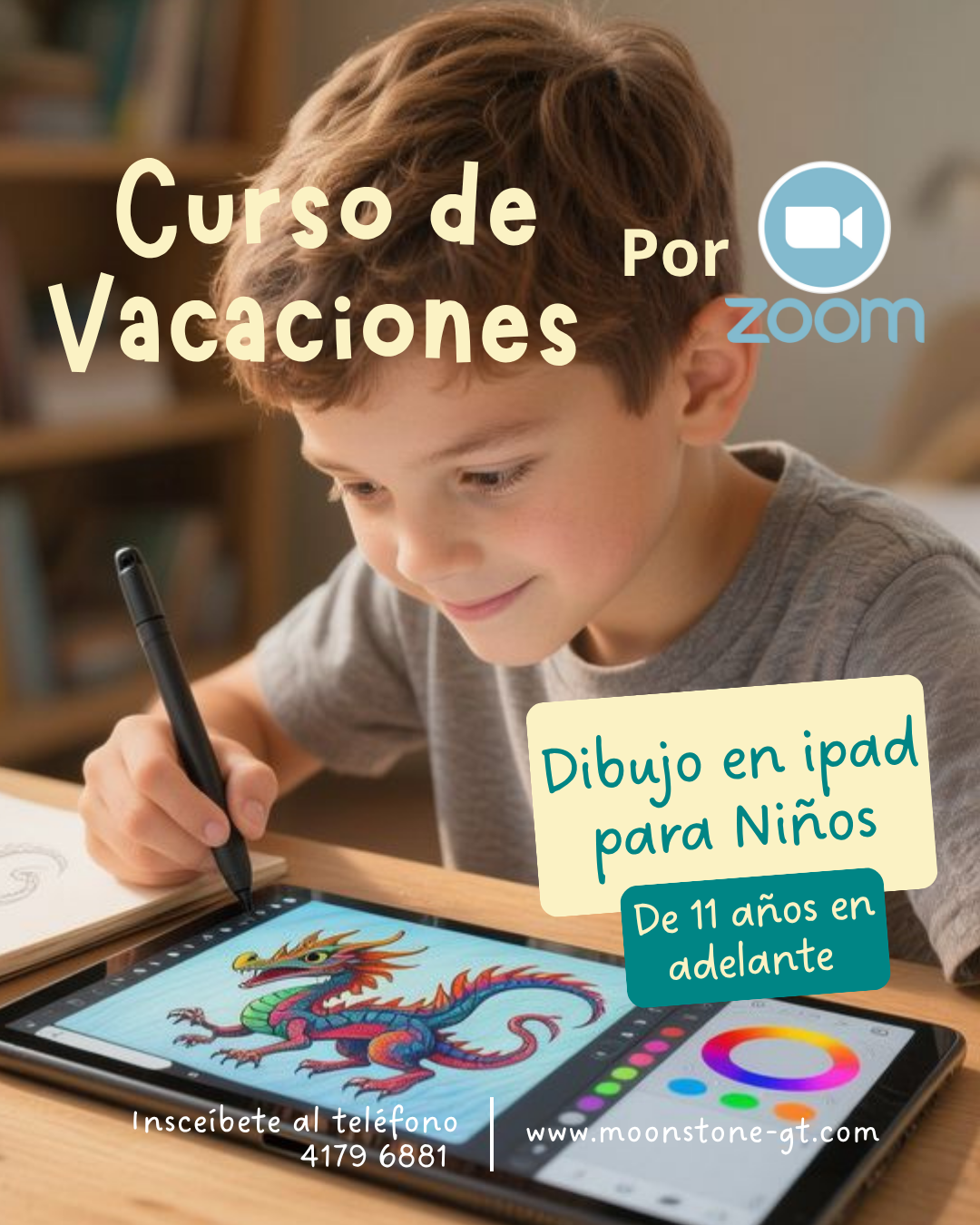 Taller Online | Curso de vacaciones por Zoom - Dibujo Digital en iPad de 11 años en adelante