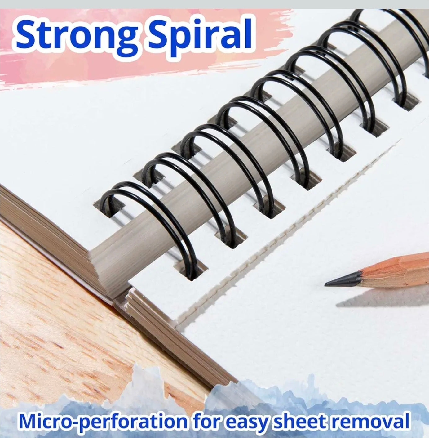 CUADERNO A5 DE PAPEL ACUARELA, 100 HOJAS DE 300 GRAMOS