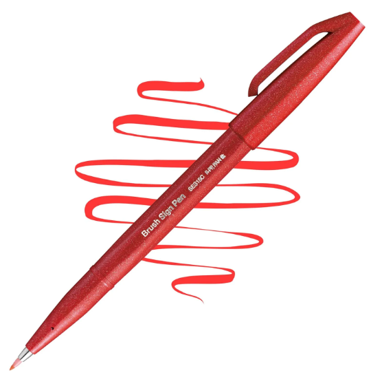 LAPICERO PENTEL BRUSH SIGN PEN, COLOR INDIVIDUAL - PUNTA PINCEL SUAVE