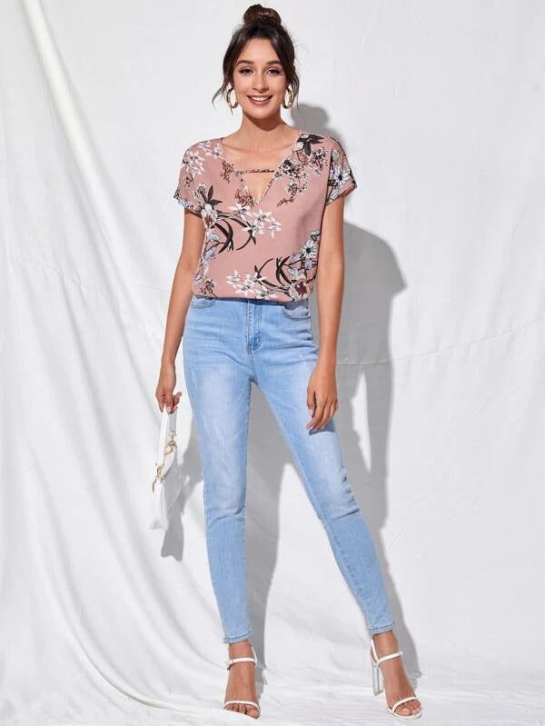 Blusa de flores casual