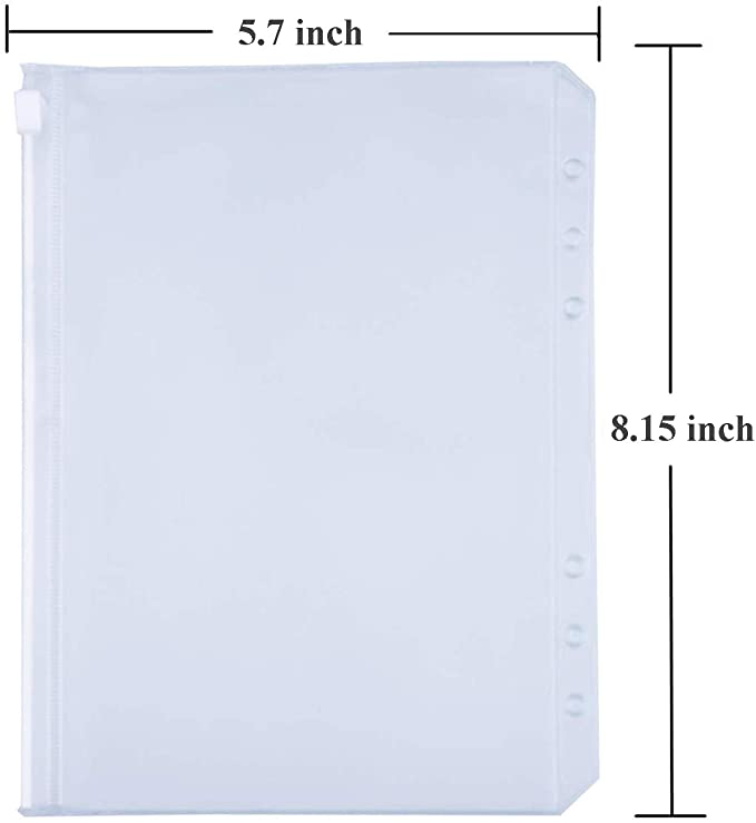 1 Pestaña A5 de Zipper para carpeta de 6 anillos (6 ring binder)