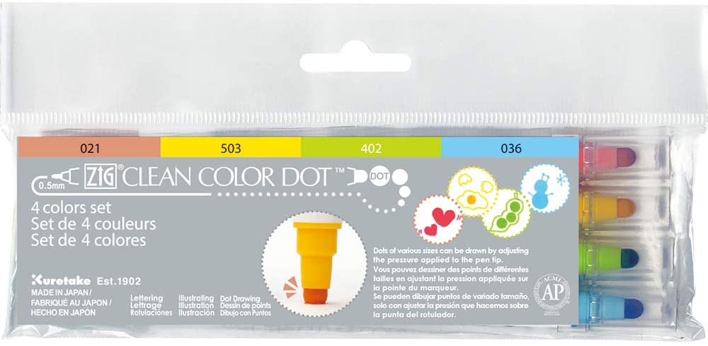 MARCADORES CLEAN COLOR DOT 4 COLORES