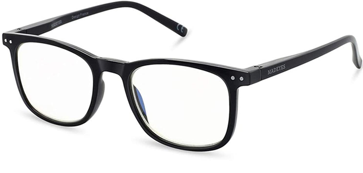Lentes aro negro con filtro de luz azul