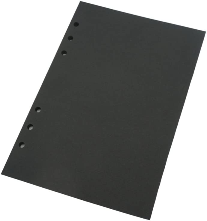 10 hojas A5 negras, para carpeta de 6 anillos (6 ring binder)