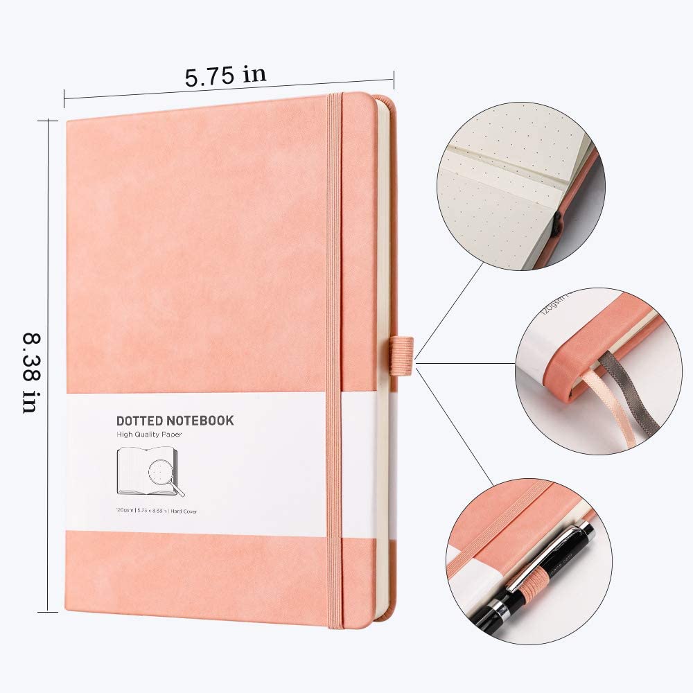 Libreta hoja beige punteada 160 páginas 120 gramos