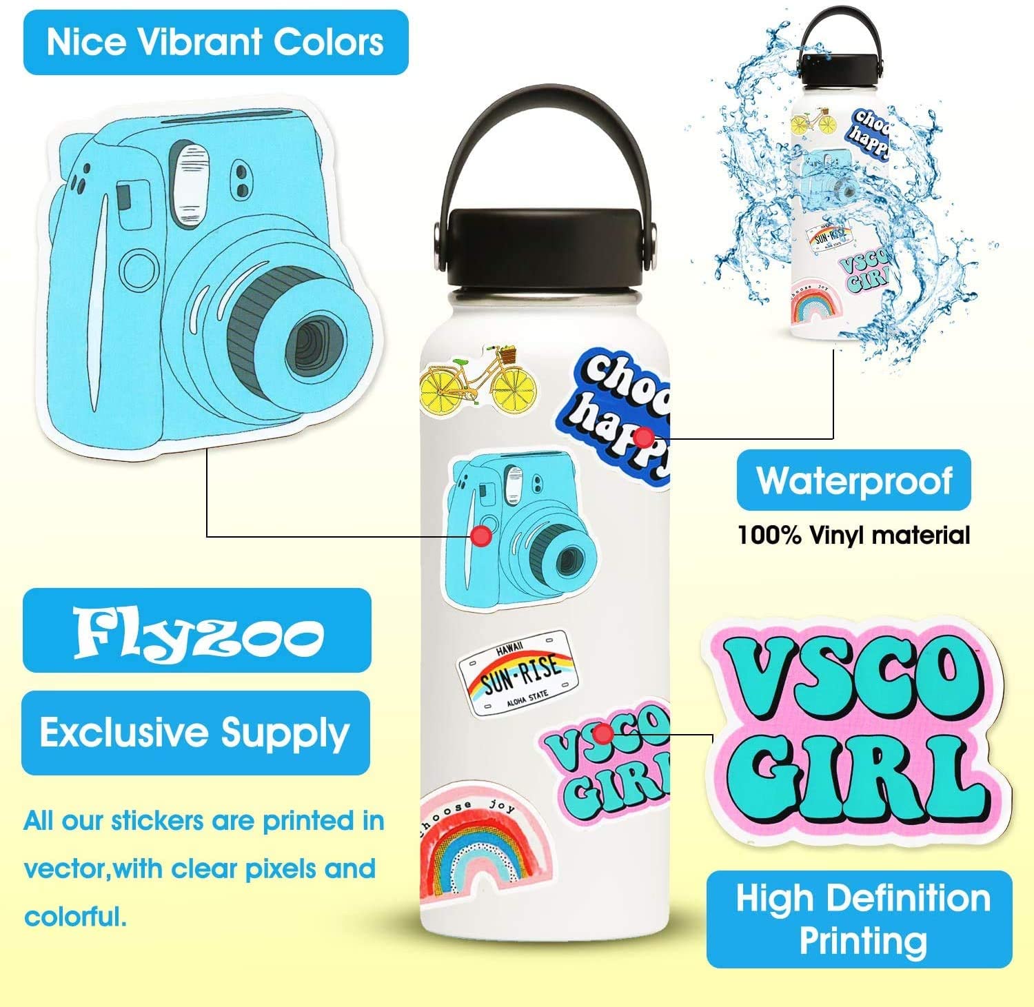300 STICKERS IMPERMEABLES