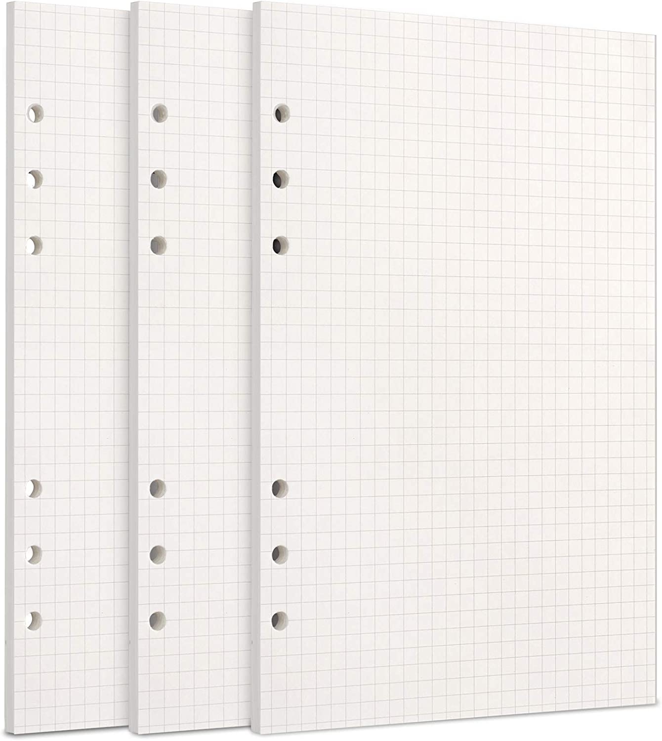 100 hojas A5 a cuadros beige, para carpeta de 6 anillos (6 ring binder)