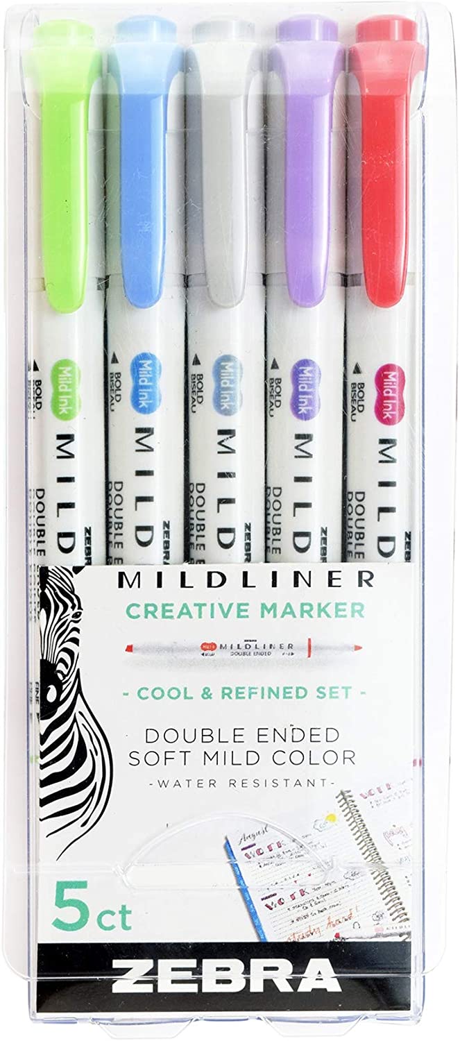 ZEBRA MILDLINER RESALTADORES 5 COLORES - Cool Blue