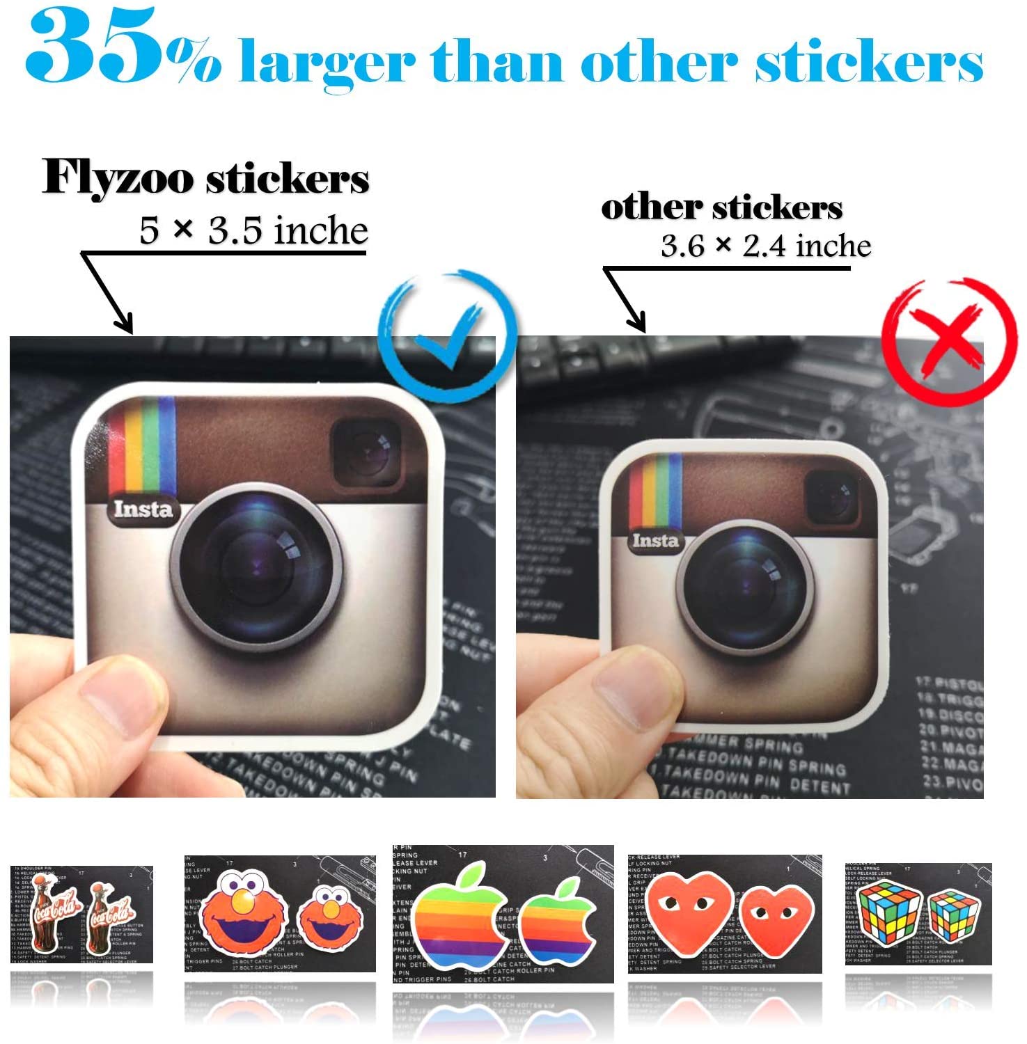 300 STICKERS IMPERMEABLES