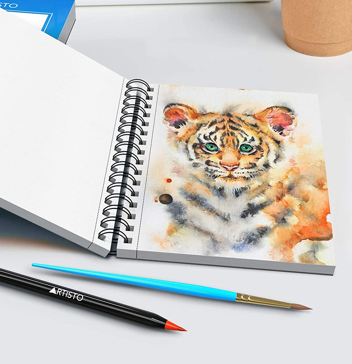 CUADERNO A5 DE PAPEL ACUARELA, 100 HOJAS DE 300 GRAMOS