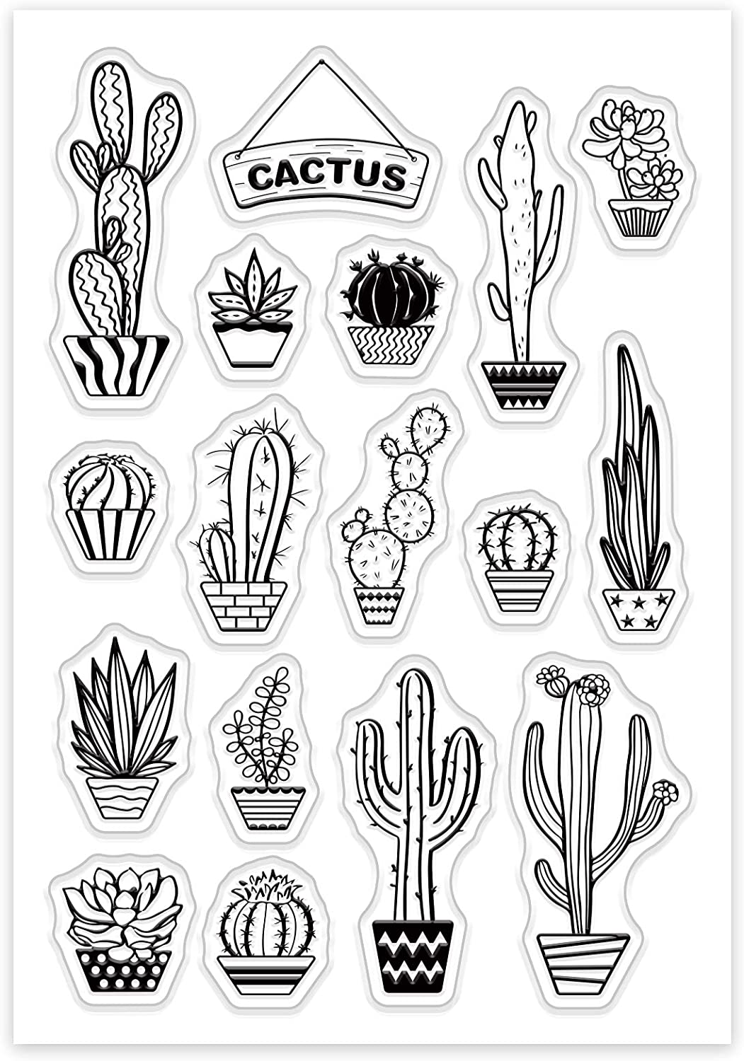 SELLOS DE SILICON - CACTUS - BULLET JOURNAL