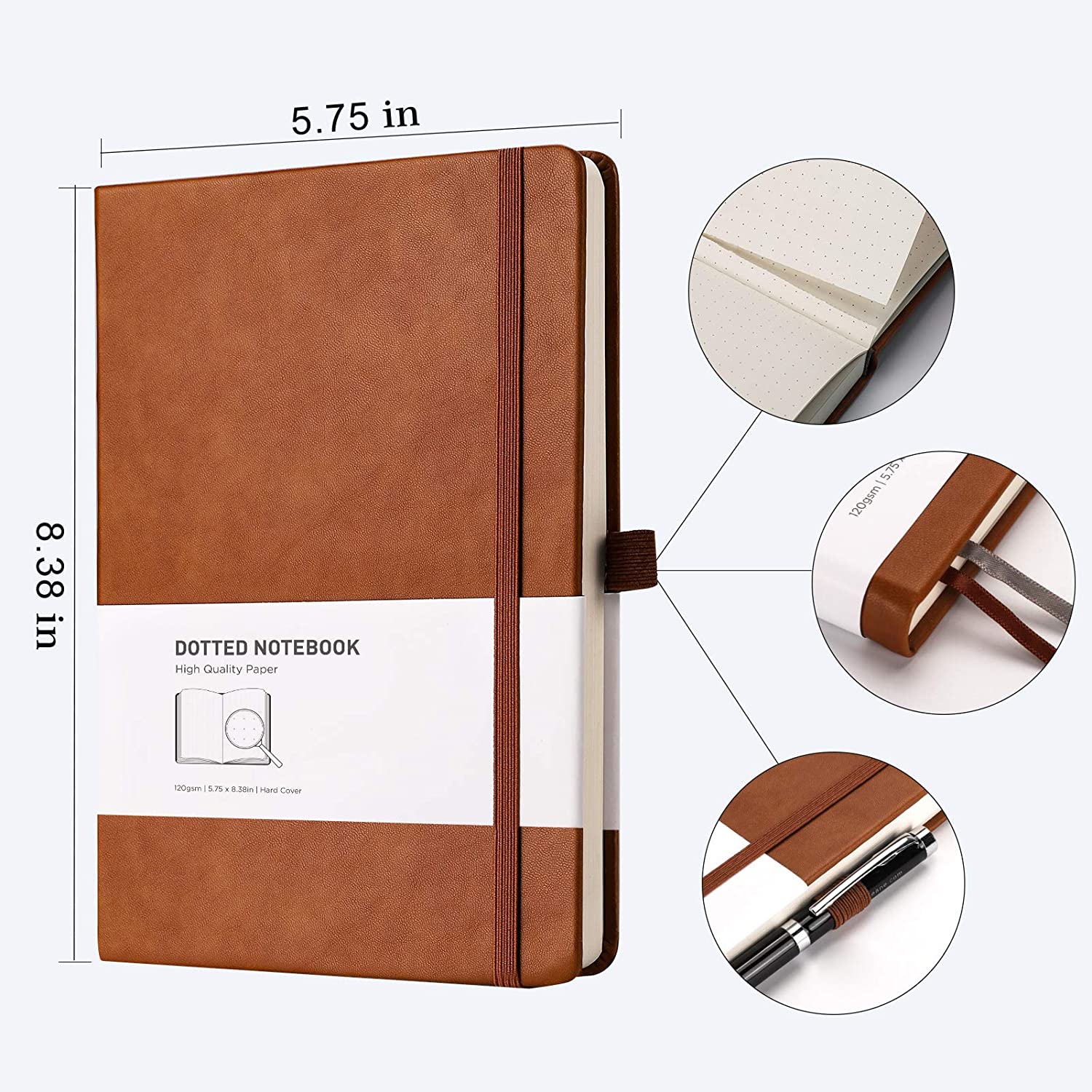 Libreta hoja beige punteada 160 páginas 120 gramos