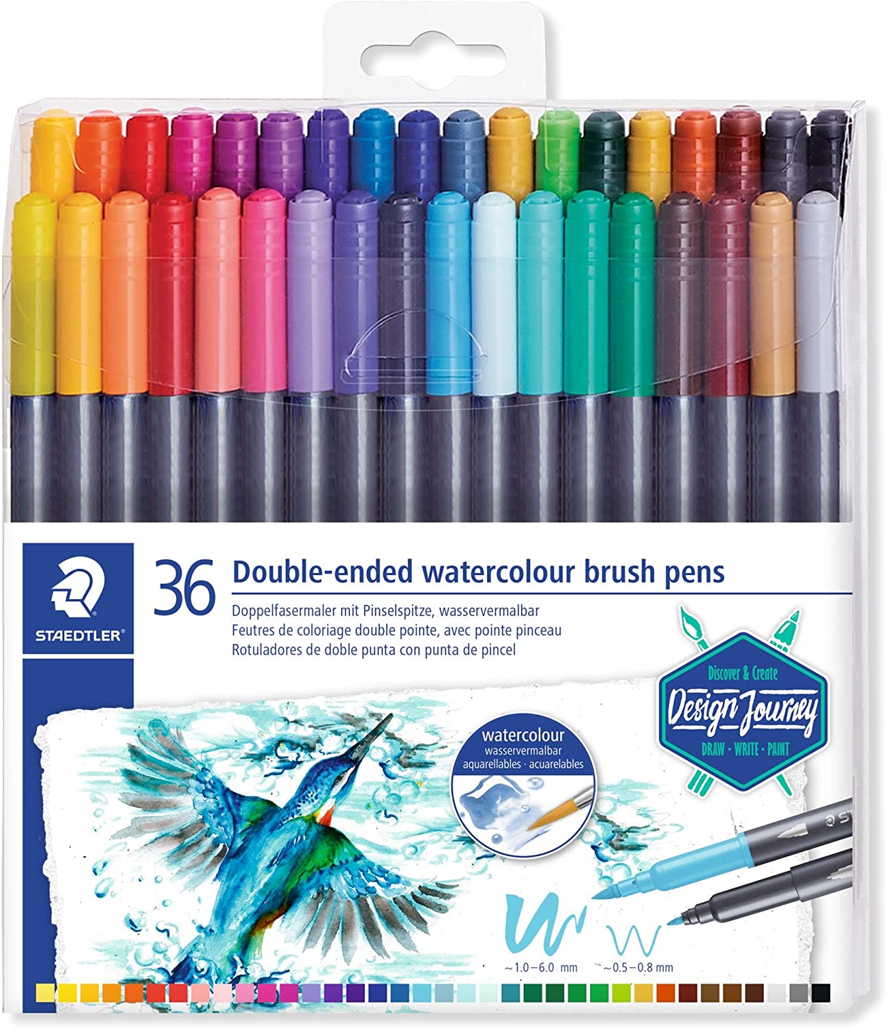 MARCADORES  STAEDTLER PUNTA PINCEL 36 COLORES DUAL