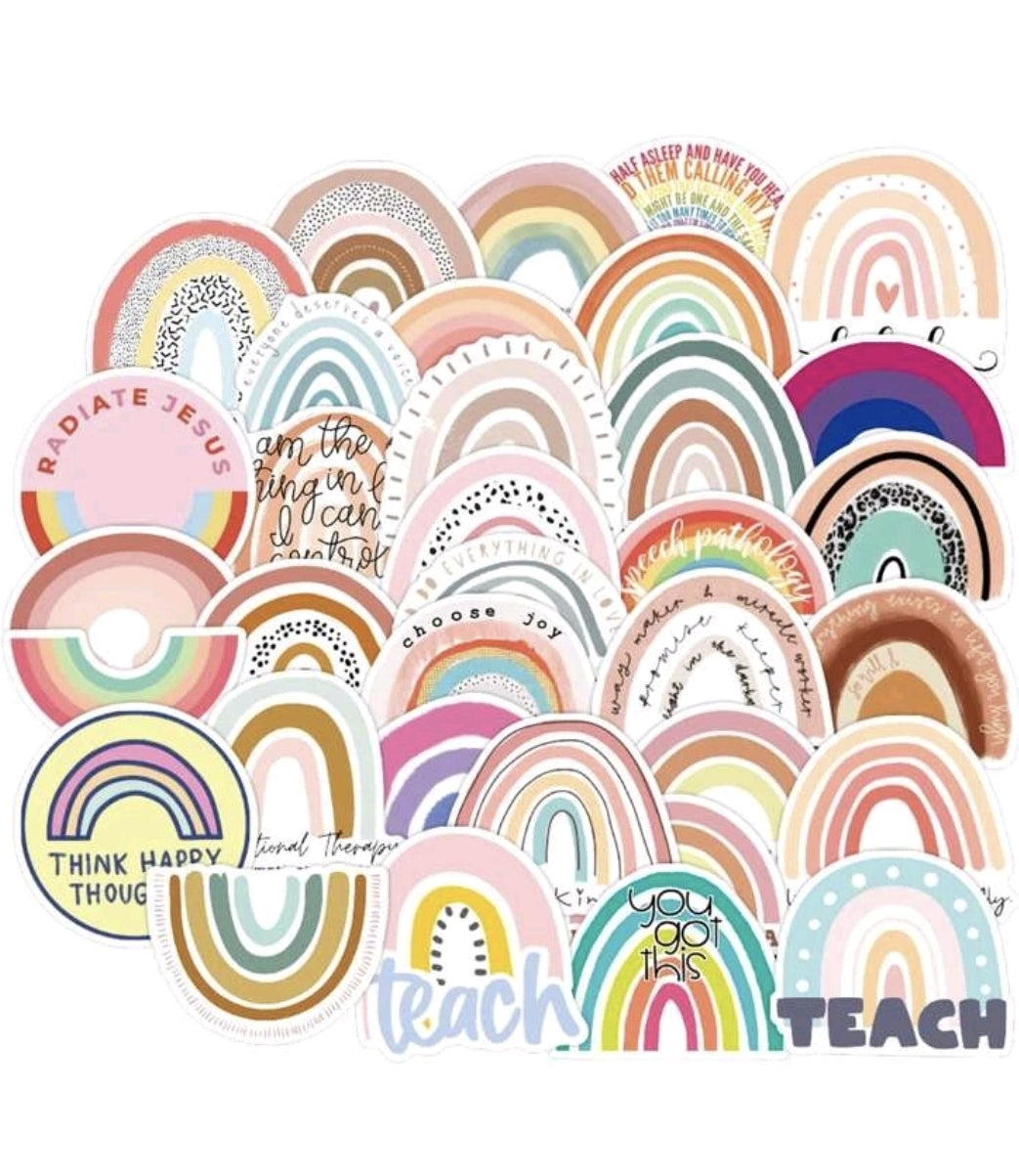 50 STICKERS ARCOIRIS