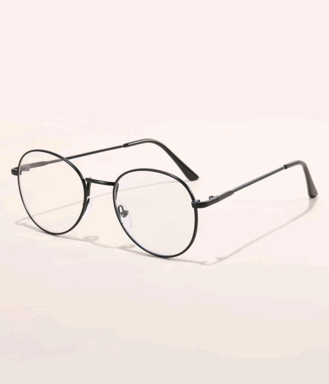LENTES ARO NEGRO DELGADO REDONDOS CON FILTRO DE LUZ AZUL