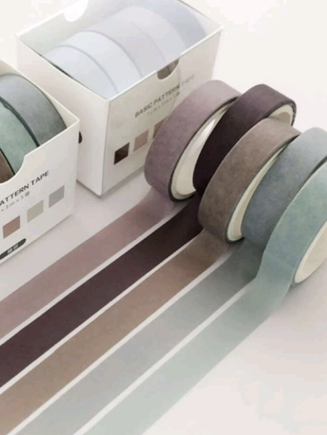 5 ROLLOS DE WASHI TAPE DE COLORES NEUTROS